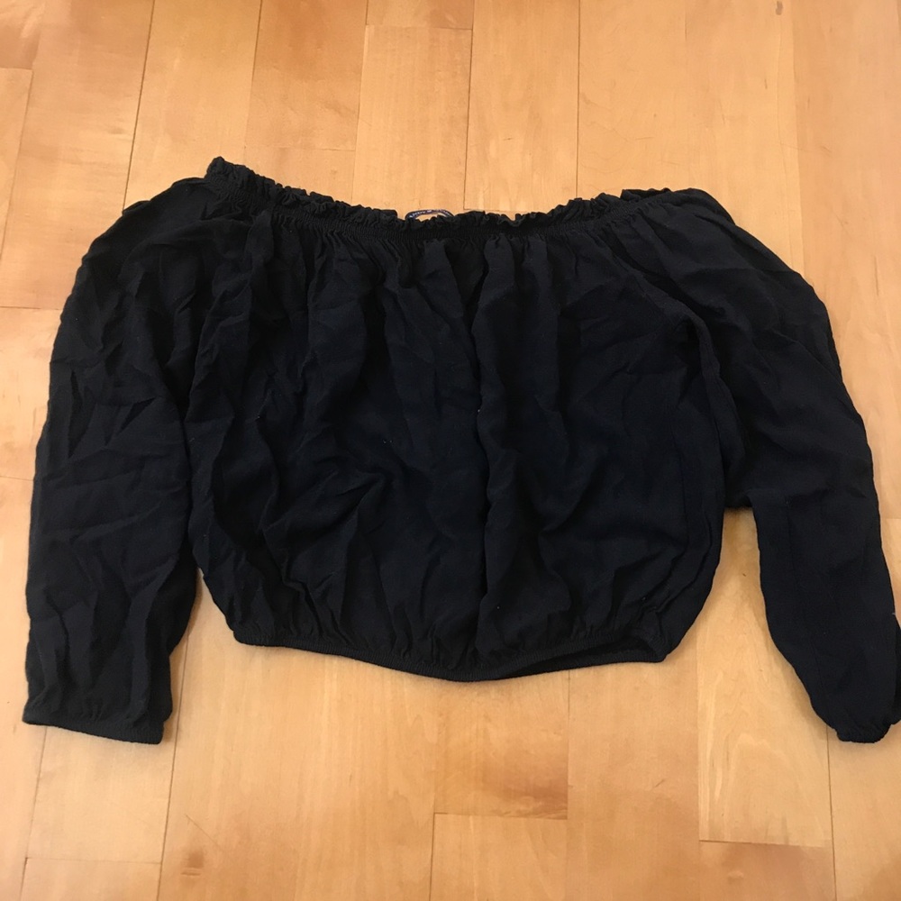 Brandy Melville Black Maura Off the Shoulder Top